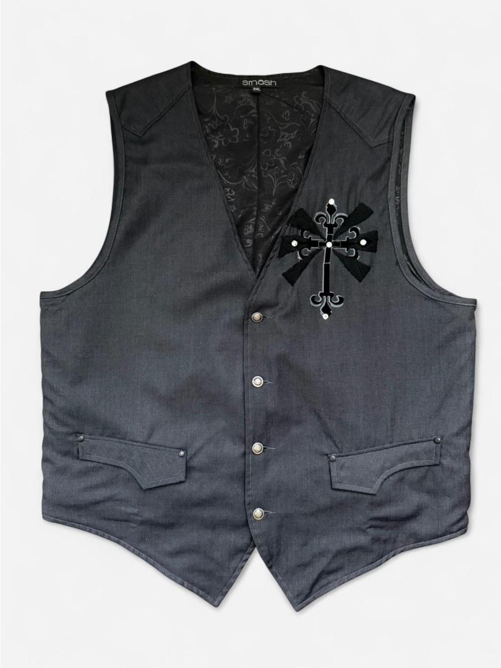 SMASH Black Embroidered Men’s Vest